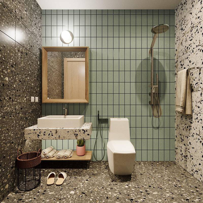 Gạch thẻ ốp tường xanh nhạt 45x95mm V508